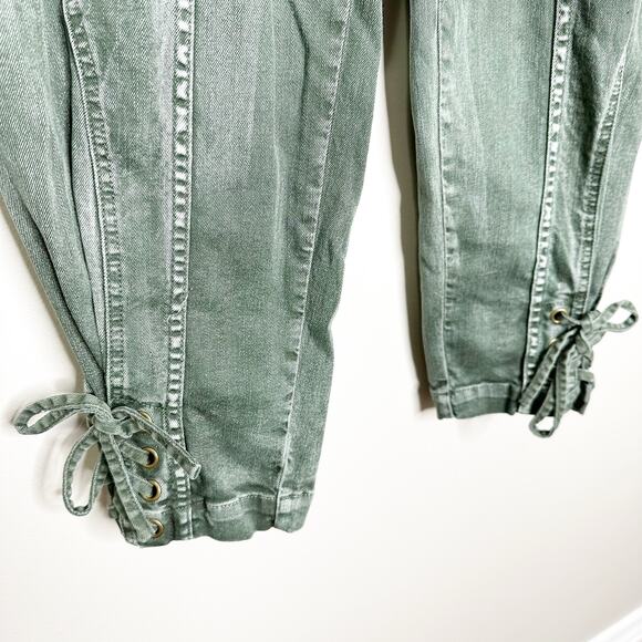 Ulla Johnson Kingston Army Green High Rise Pegged Crop Jeans size 2 - Picture 7 of 13